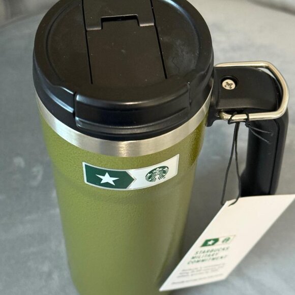 Stanley + Starbucks Military Green Stainless Steel Tumbler, 20 Fl Oz NWT - Picture 5 of 6